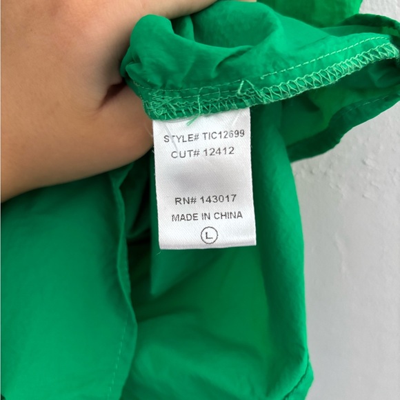 Ces Femme Green Ruffled Flutter Sleeve Blouse - Picture 4 of 5